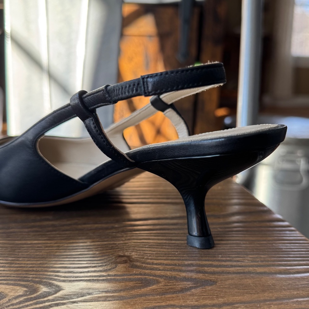 Women’s Theory Micro Slingback Pump~Leather~Black~New - Picture 5 of 11